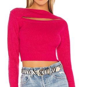 Superdown Pink Cut Out Sweater Size Small NWT
